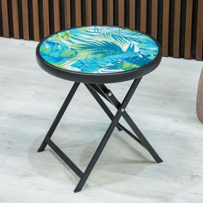 Flora Side Table - Green/Black