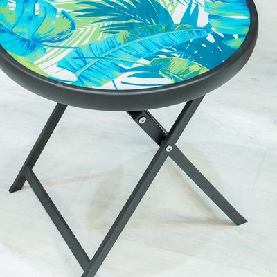 Flora Side Table - Green/Black