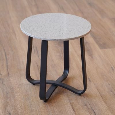 Dara Round Side Table - White/Black