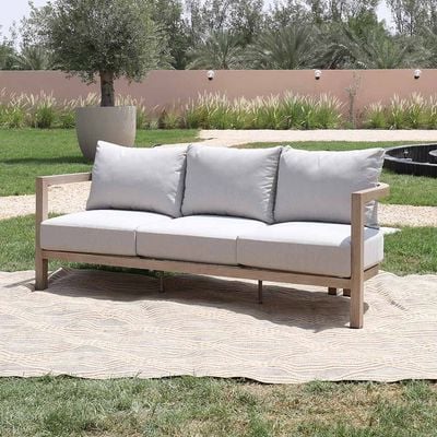 Pedro 5-Seater Sofa Set-Natural Wood/Beige-With 2-Year Warranty