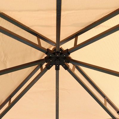 Delight Steel Gazebo with Curtains - Sand Color - 2.7x2.7 m 