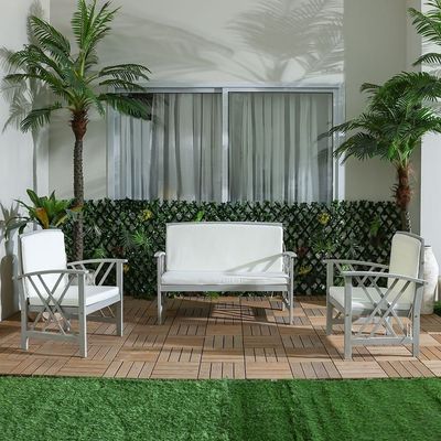 Delight Steel Gazebo + Opel Wooden Sofa Set Combo