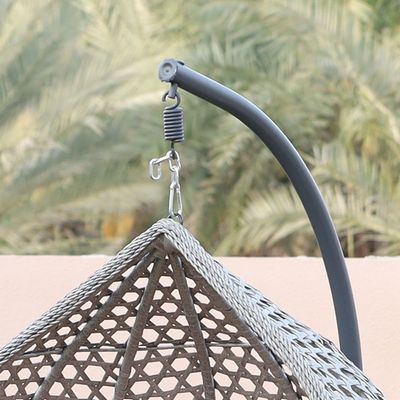 Arabian Hanging Swing with Cushion - White/Orange