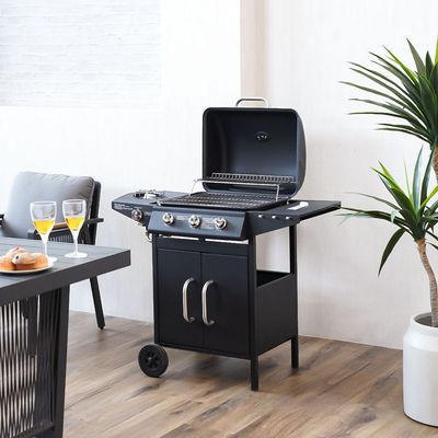 4 Burner Gas BBQ - Black - DhQb-112