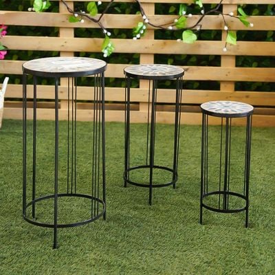 Nesting Stool Set of 3 - Mosaic Design - 30X30X66CM, 25X25X57, 20X20X48 CM