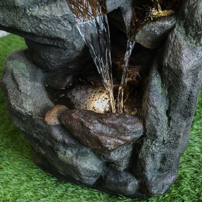 Volga Fountain – Natural Stone Style – With Light - 34 x 49.5 x 103 Cm