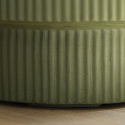 Fiber Clay Pots - Vertical Rib Design – Green 30X30X24 Cm
