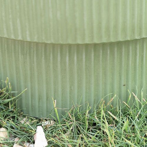 أواني فخارية من الصلصال - تصميم مضلع عمودي - أخضر - ٣٧X٣٧X٣٠ سم