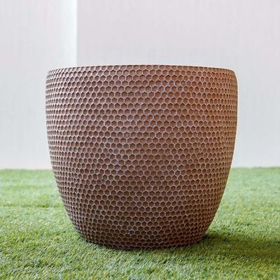 Fiber Clay Pots - Honeycomb Design – Terracotta - 45.5X45.5X41.5 Cm