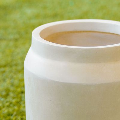 Fiber Clay Pots - Smooth Design 24X24X26 Cm - Beige