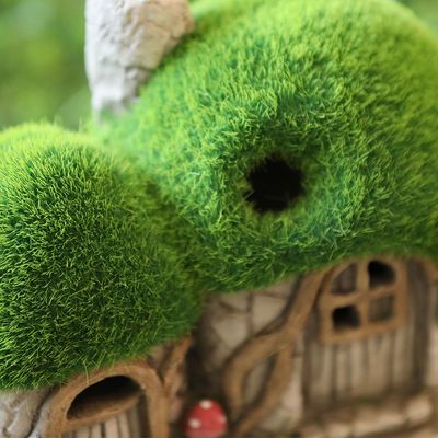 Small Mushroom House Decor with Solar & Timer - Polyresin