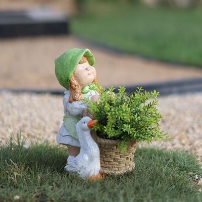 MGO Girl with Duck Planter