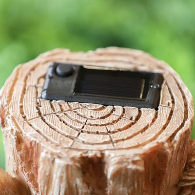 Tree Roots Stool with Solar - Polyresin