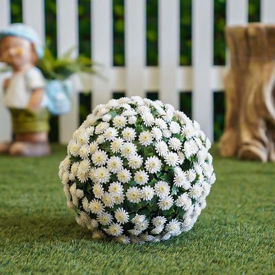 Artificial Topiary Ball - White & Green – 31 Cm