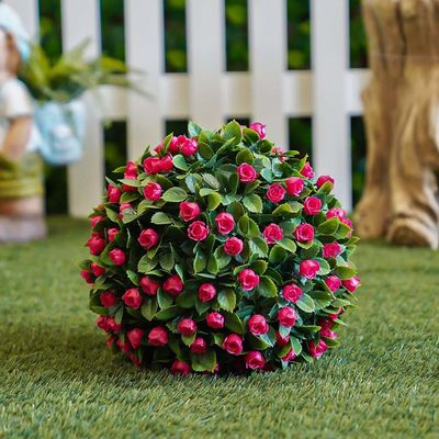 Artificial Topiary Ball - Red & Green - 31Cm