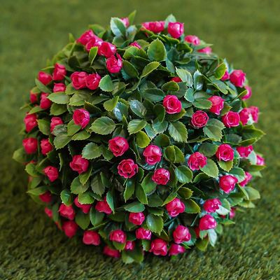 Artificial Topiary Ball - Red & Green - 31Cm