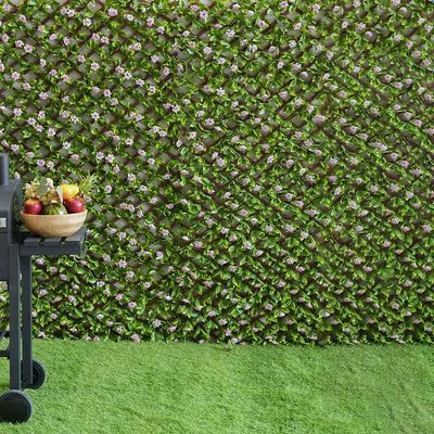 Artificial Willow Fence – With Plastic Flowers - 1 x 2M