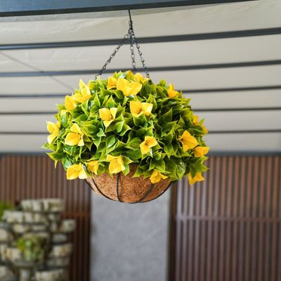 Hanging Basket  - Yellow - 38 Cm