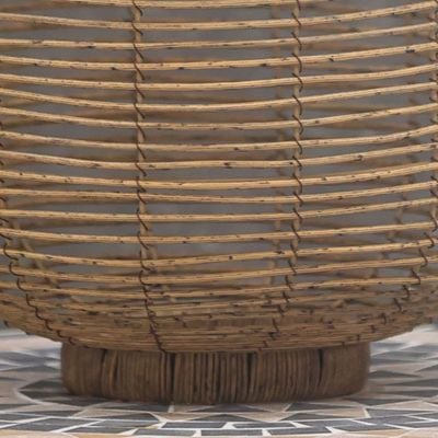 Wicker Barrel Lantern With Led Bulb , Large D30*48Cm