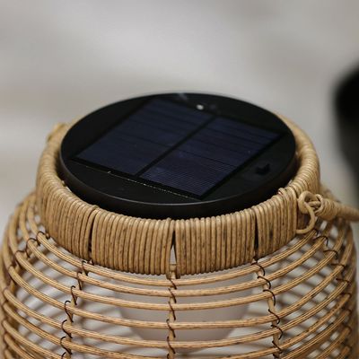 Wicker Barrel Lantern D19*37Cm