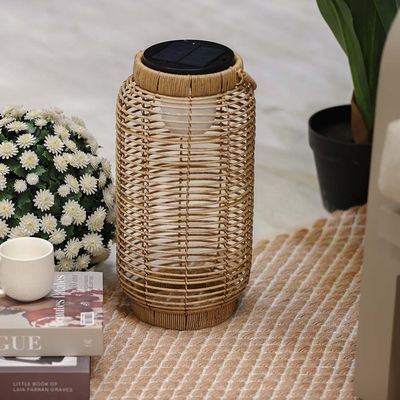 Wicker Barrel Lantern D19*37Cm