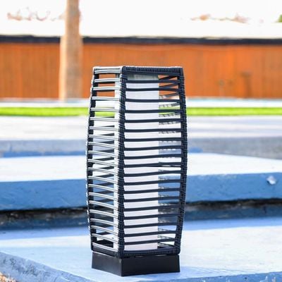 Solar Powered Resin Wicker Light- 46Cm