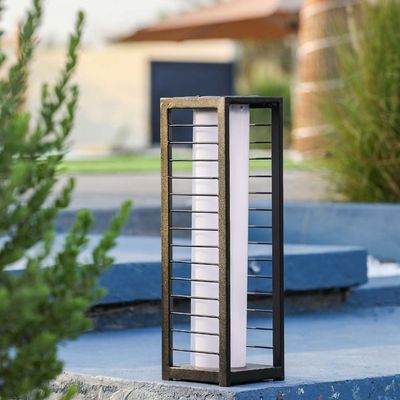 Outdoor Solar Lanterns With Stripes Shades - 50Cm