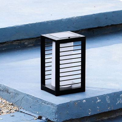 Outdoor Solar Lanterns With Stripes Shades - 27Cm