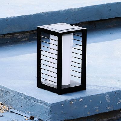 Outdoor Solar Lanterns With Stripes Shades - 27Cm