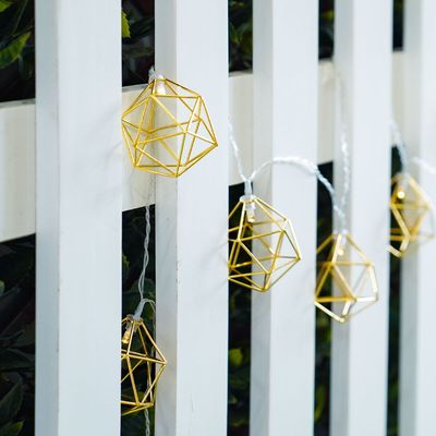 Geometric Hexagon Copper Fairy Lights - 4.7M