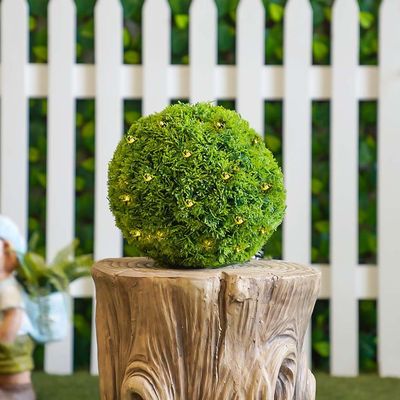 Artificial Topiary Ball - With Led Solar Light - 28 Cm