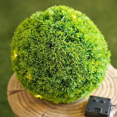 Artificial Topiary Ball - With Led Solar Light - 28 Cm