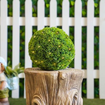 Artificial Topiary Ball - With Led Solar Light - 28 Cm