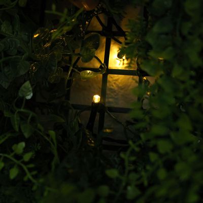 Artificial Fence - Fern - With Led Solar Light - 100 x 100Cm