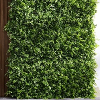 Artificial Fence - Fern - With Led Solar Light - 100 x 100Cm