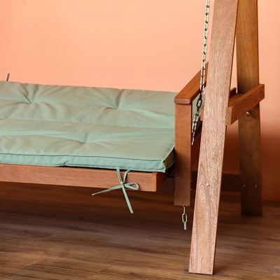 Gazala 3-Seater Wooden Swing with Canopy - Apple Green