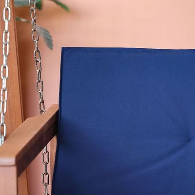 Gazala 3-Seater Wooden Swing with Canopy - Dark Blue