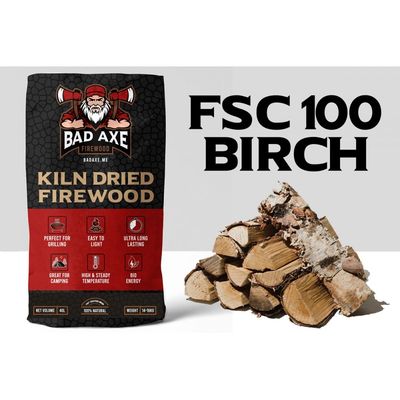 Bad Axe Firewood - Birch 40L Sack Approx 15kg
