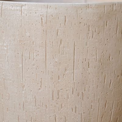 Fiber Clay Pot with Raindrop Design - Beige - 44x44x43 CM 