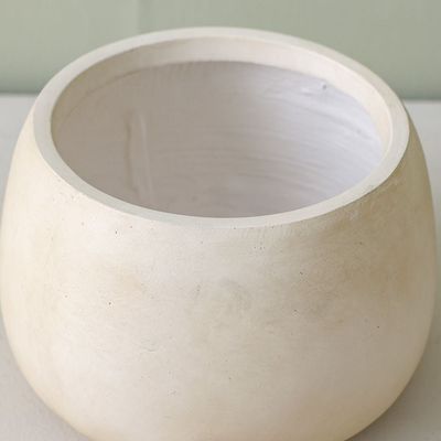Fiber Clay Pots W. Smooth Design 29X29X20 Cm - Wash Beige