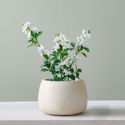 Fiber Clay Pots W. Smooth Design 29X29X20 Cm - Wash Beige