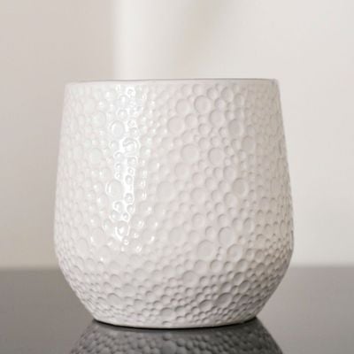 Round Collection Outdoor Ceramic Pots - White - 12x12x12 cm