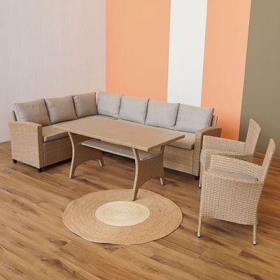 Amna Metal Pergola + Albany Outdoor Corner Sofa Set Combo