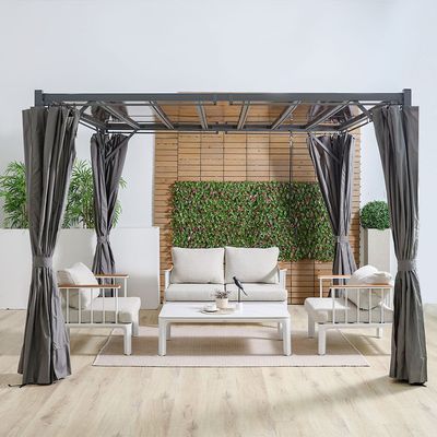 Amna Metal Pergola - Grey