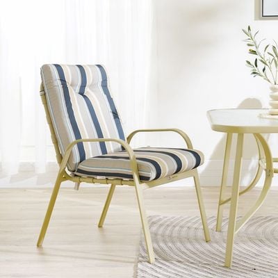 Polaris 1 + 6-Seater Dining Set - Blue/Grey Stripe
