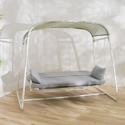 Noel 3-Seater Outdoor Swing/Bed with Canopy - Grey