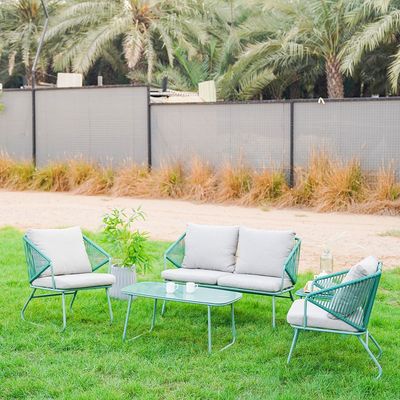 Judith 4-Seater Outdoor Sofa Set - Green/Grey