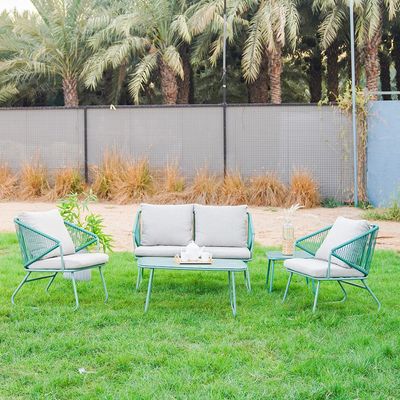 Judith 4-Seater Outdoor Sofa Set - Green/Grey