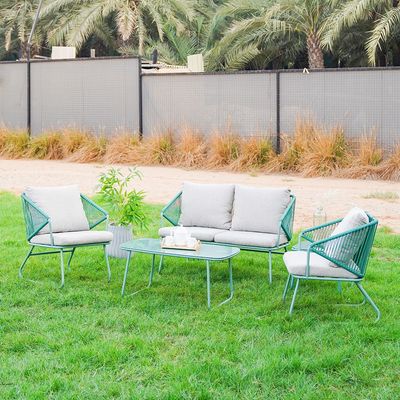 Judith 4-Seater Outdoor Sofa Set - Green/Grey