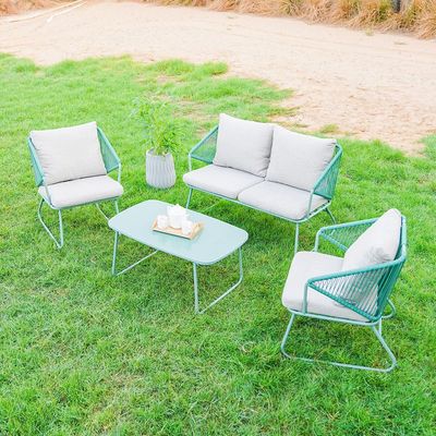 Judith 4-Seater Outdoor Sofa Set - Green/Grey